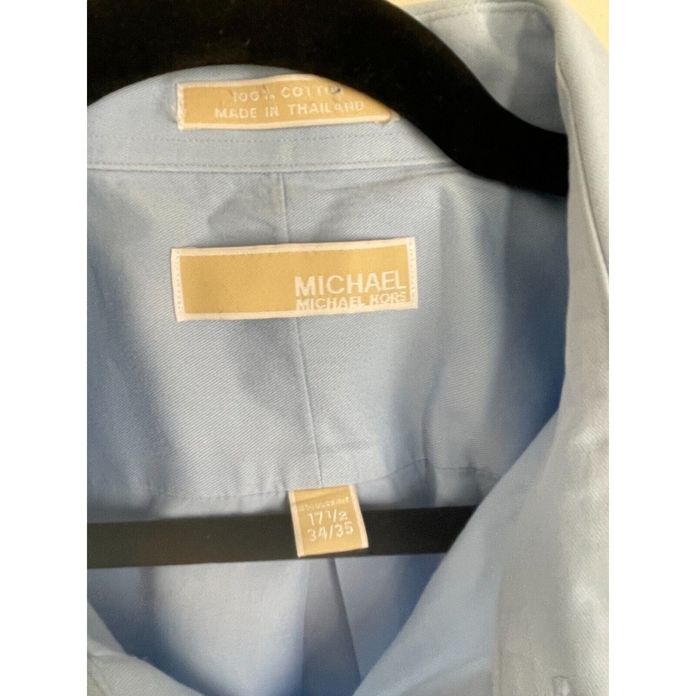Michael by Michael Kors Mens Blue Regular Fit Long Sleeve Button Up 17.5 34/35 - Picture 5 of 5